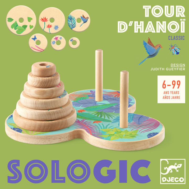 Wooden patience and logic game, Tour d'Hanoï