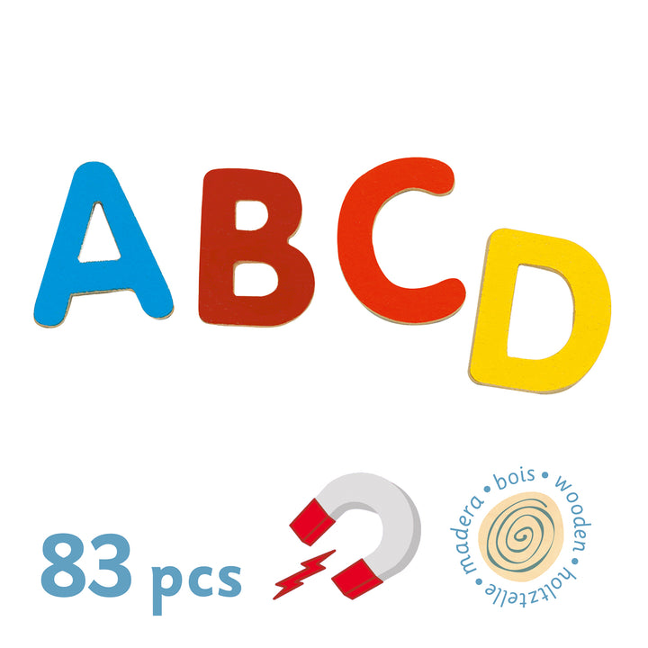 Wooden Magnetic Letters 83pcs