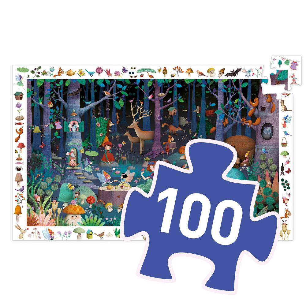 Djeco | Puzzle d'osservazione foresta incantata, 100pz