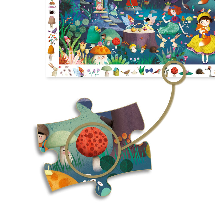 Djeco | Puzzle d'osservazione foresta incantata, 100pz