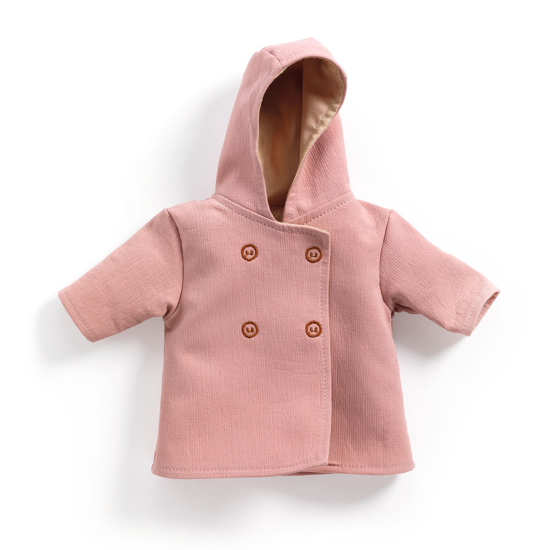 Vestiti per bambole Pomea, Cappotto cappuccio rosa | Djeco DJ07734