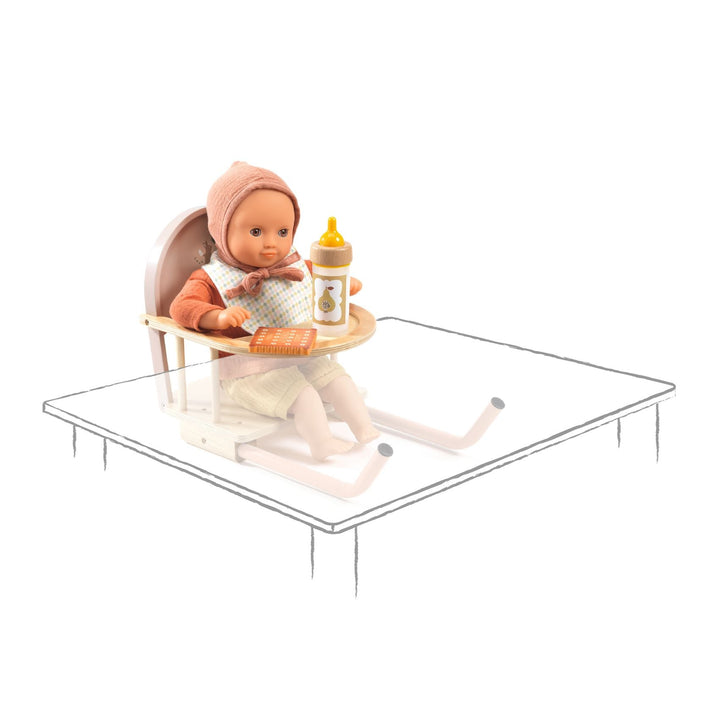 Djeco | Sedile da tavolo per bambole in legno