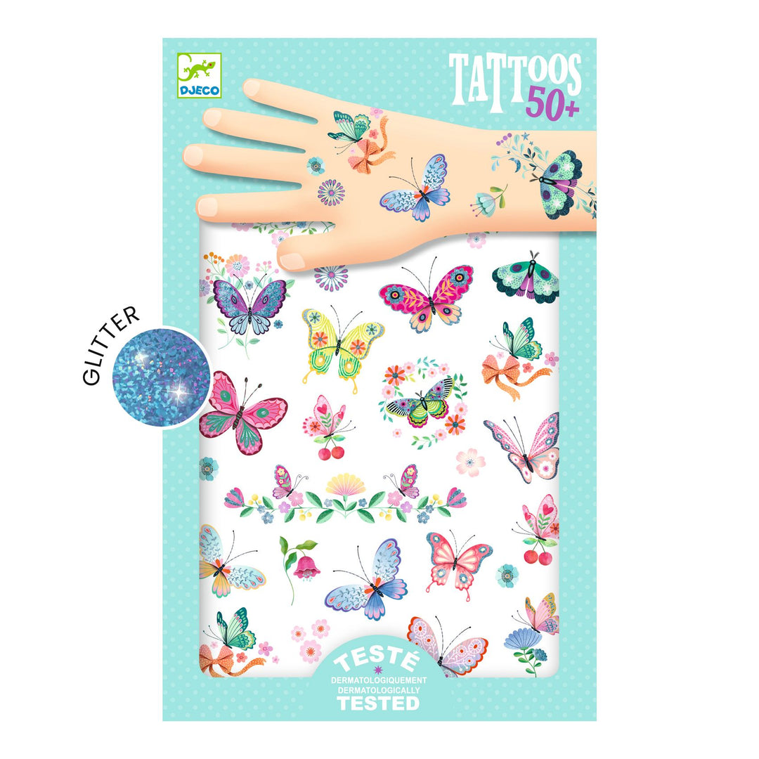 Farfalle dei sogni - 50 Tatuaggi Temporanei | Djeco
