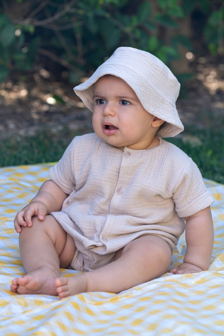 Pagliaccetto maniche corte, Beige