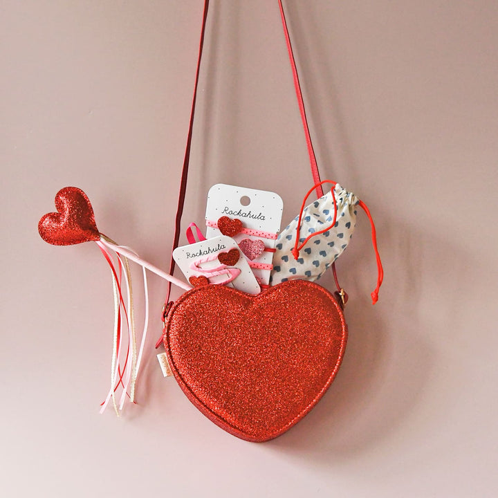 Borsetta a forma di cuore glitter
