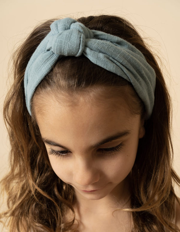 Grech & Co | Fascia capelli con nodo Sky blue