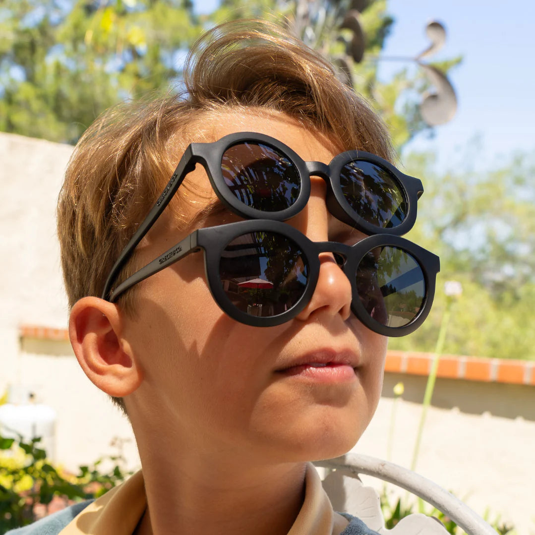 Round black goggles discount