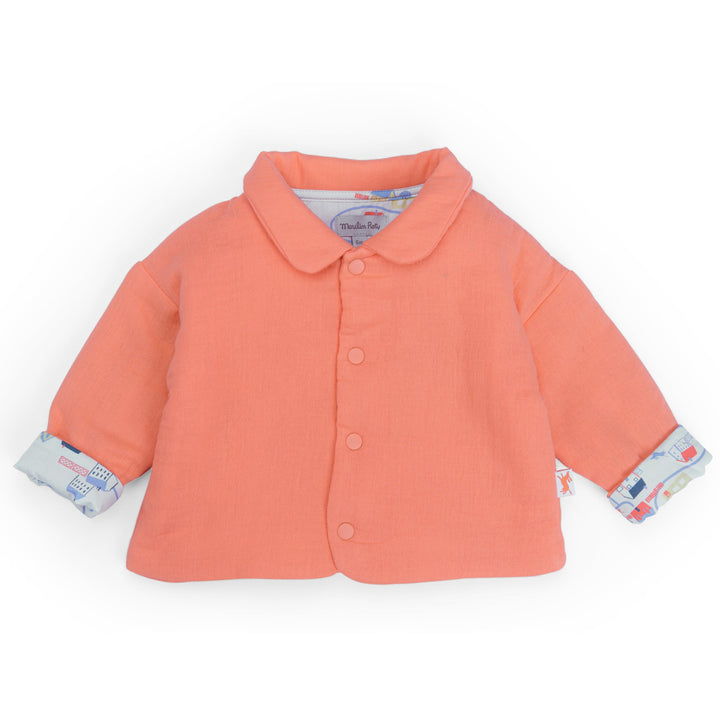 Giacca leggera in mussola di cotone corallo, Litchi