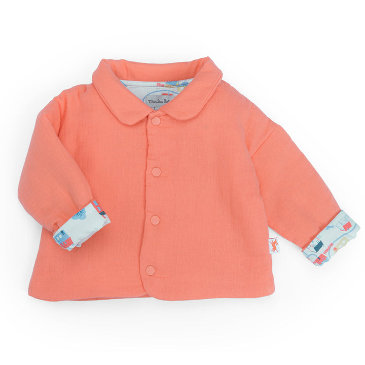 Giacca leggera in mussola di cotone corallo, Litchi