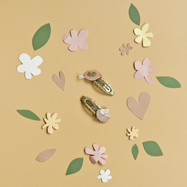 Bird and nest hair clips