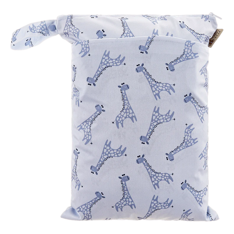 Borsa impermeabile per pannolini bagnati, Giraffe blue