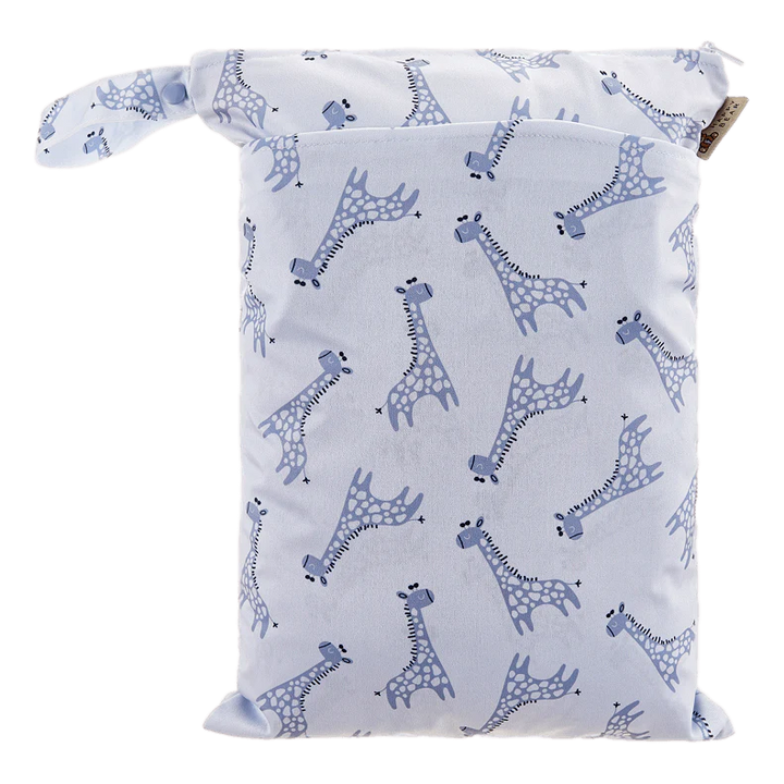 Borsa impermeabile per pannolini bagnati, Giraffe blue