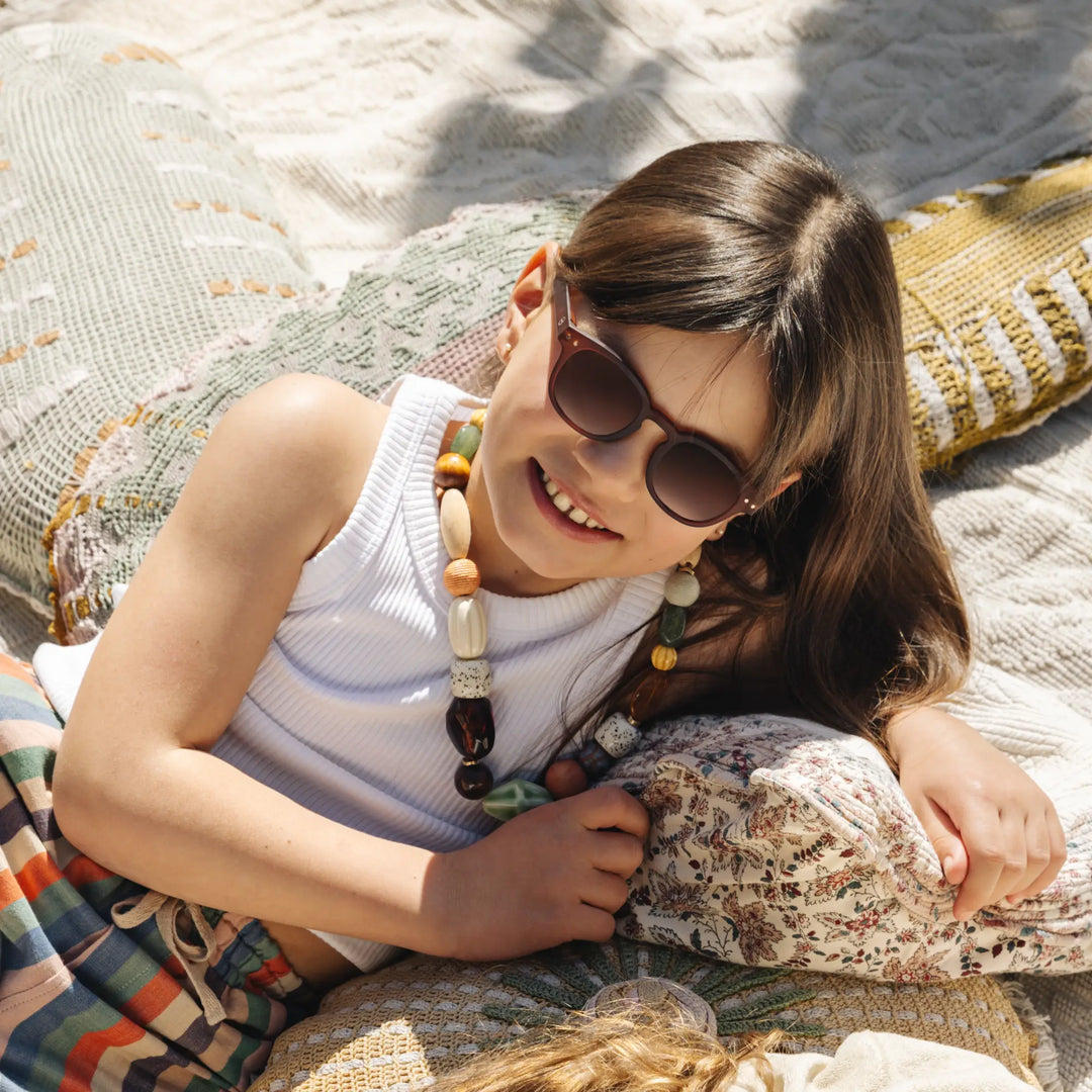 Polarized and flexible sunglasses 5-10 years, Iconic Mahogany