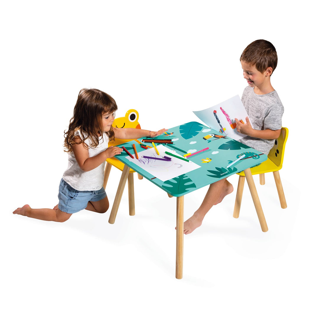 Set tavolo e sedie in legno per bambini, Tropik | Janod