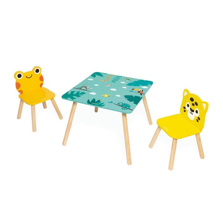 Set tavolo e sedie in legno per bambini, Tropik | Janod
