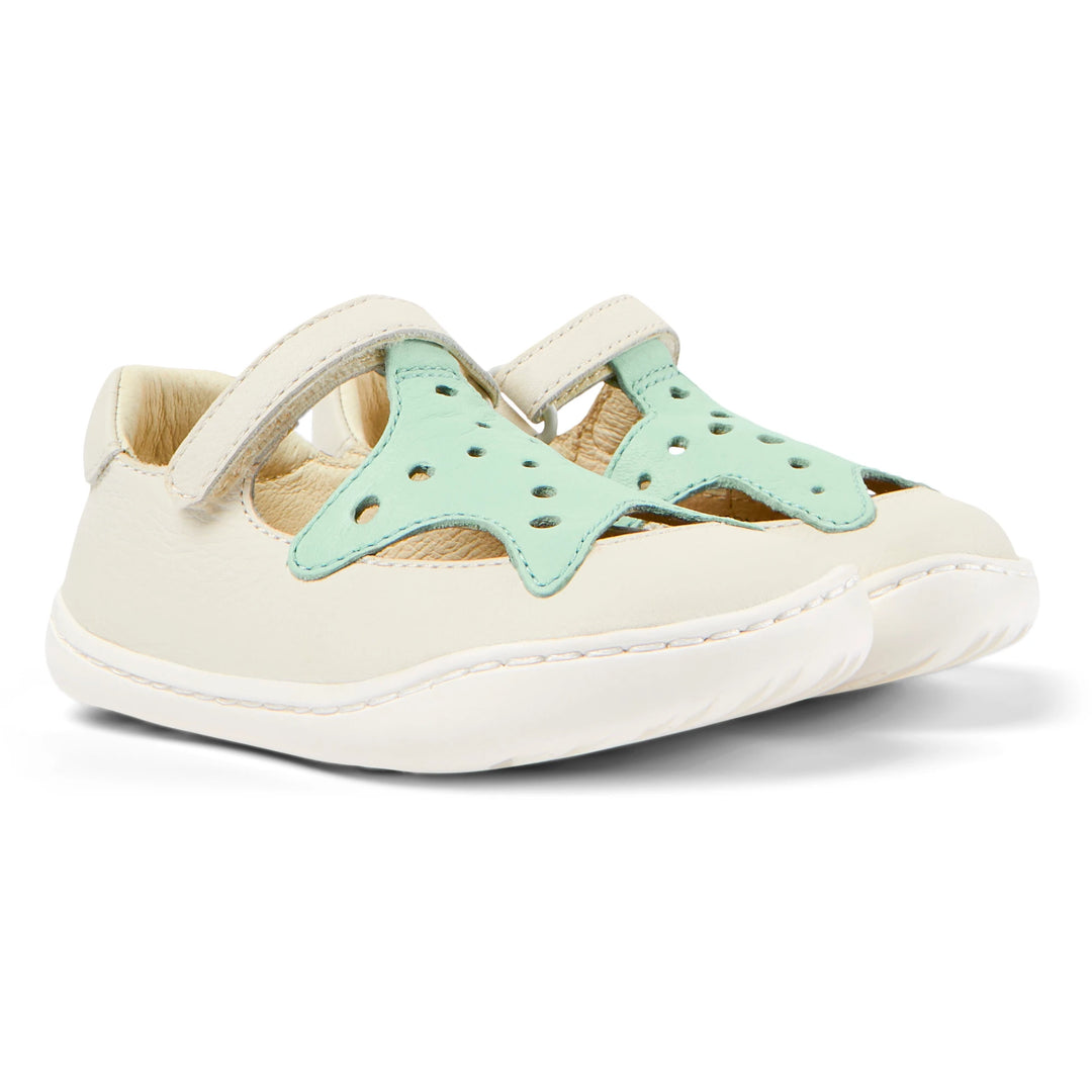 Scarpe con cinturino a T in pelle bianca, Twins | Camper bambini