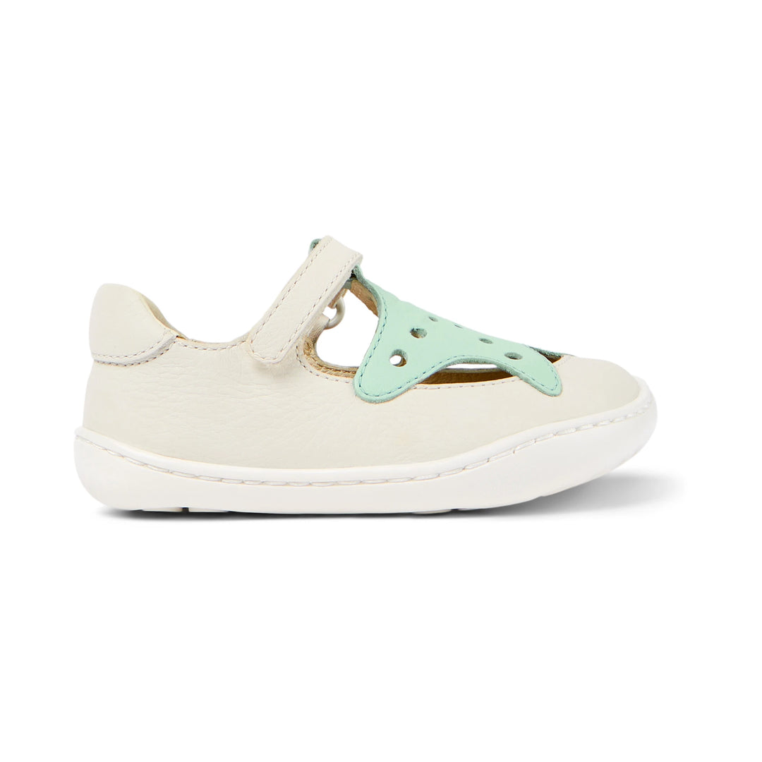 Scarpe con cinturino a T in pelle bianca, Twins | Camper bambini