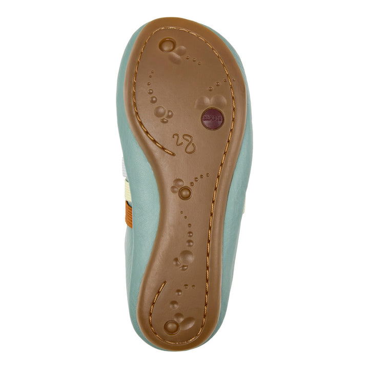 Ballerine verde in pelle per bambina, Twins