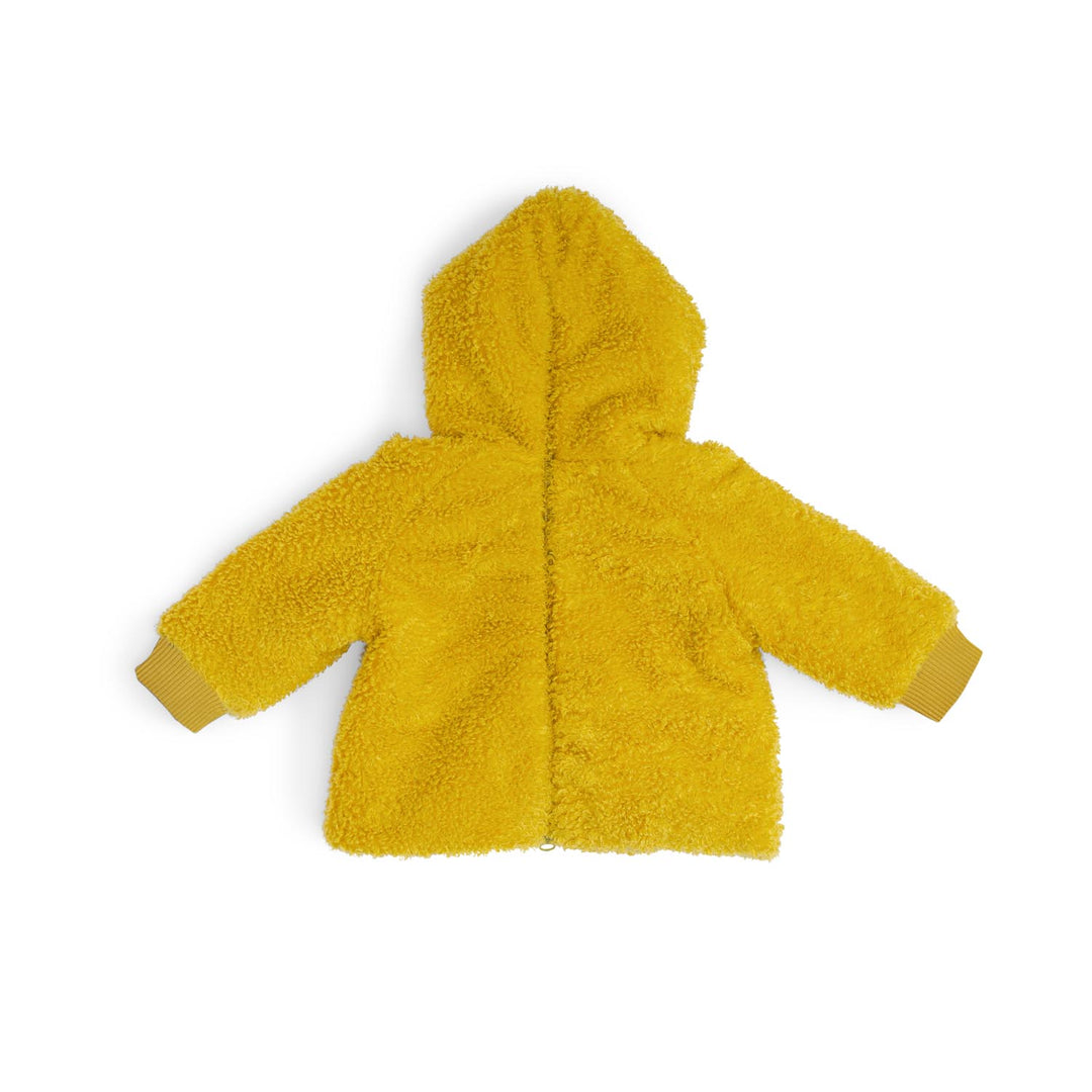 Cappotto con cappuccio in ecopelliccia senape, Karl