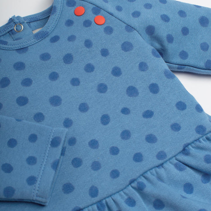 Abito in felpa garzata blu pois, Kathie