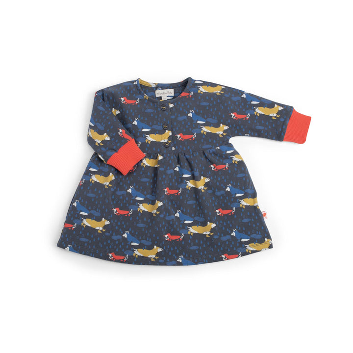 Warm cotton dress blue dogs, Kloe