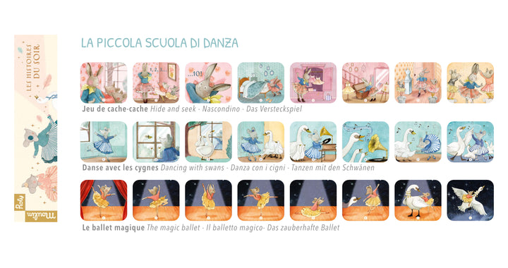 Scatola 3 dischi per lampada proietta storie, La piccola scuola di danza