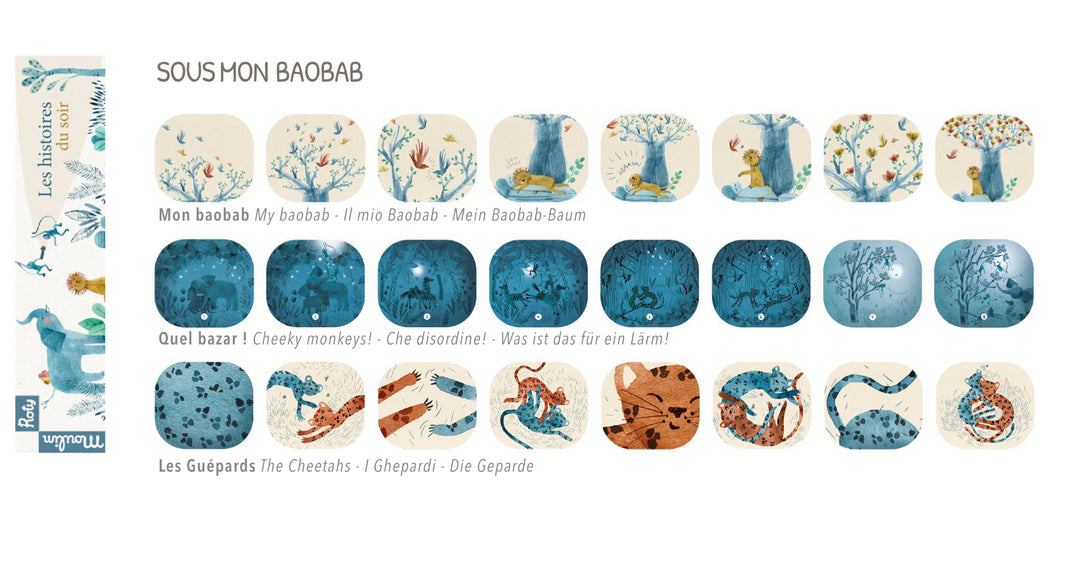 Lampada proietta storie della buonanotte, Sous mon Baobab
