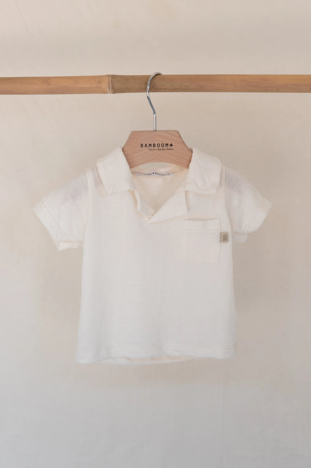 Bamboo and organic cotton polo t-shirt, Off white