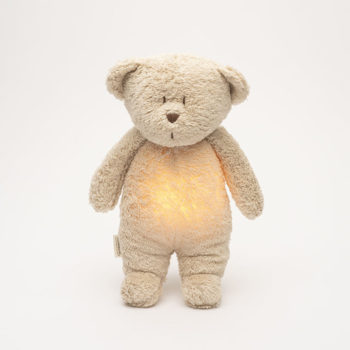 Moonie l'orsetto ronzante con luce cotone bio, Sand