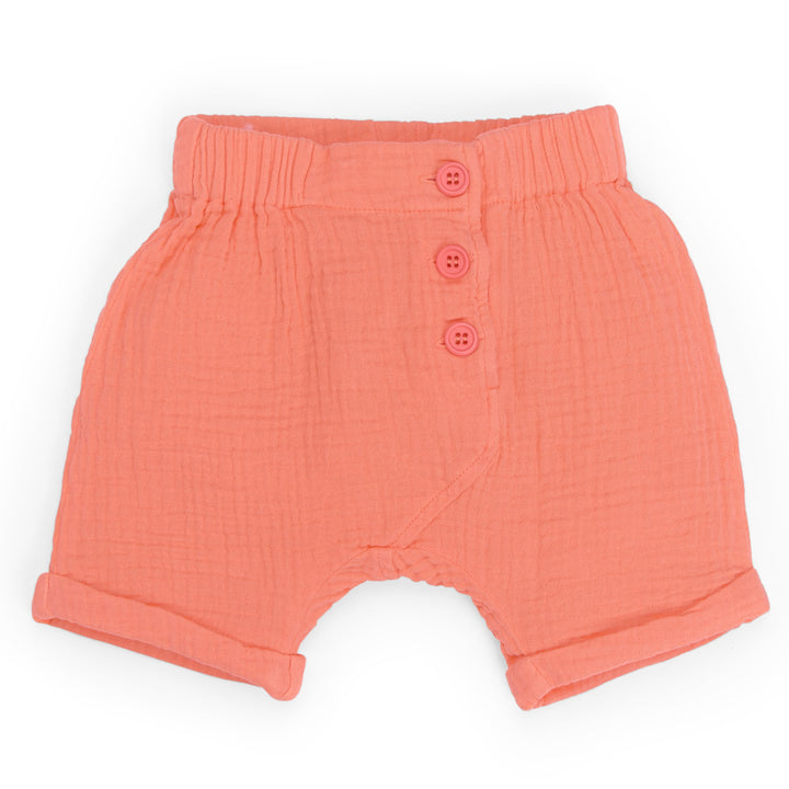 Pantaloncini in mussola di cotone corallo, Louis