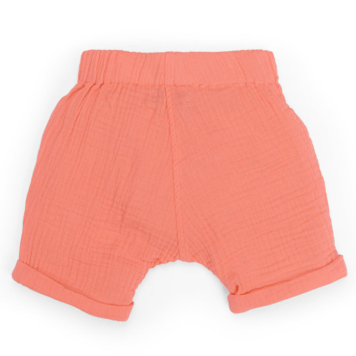 Pantaloncini in mussola di cotone corallo, Louis