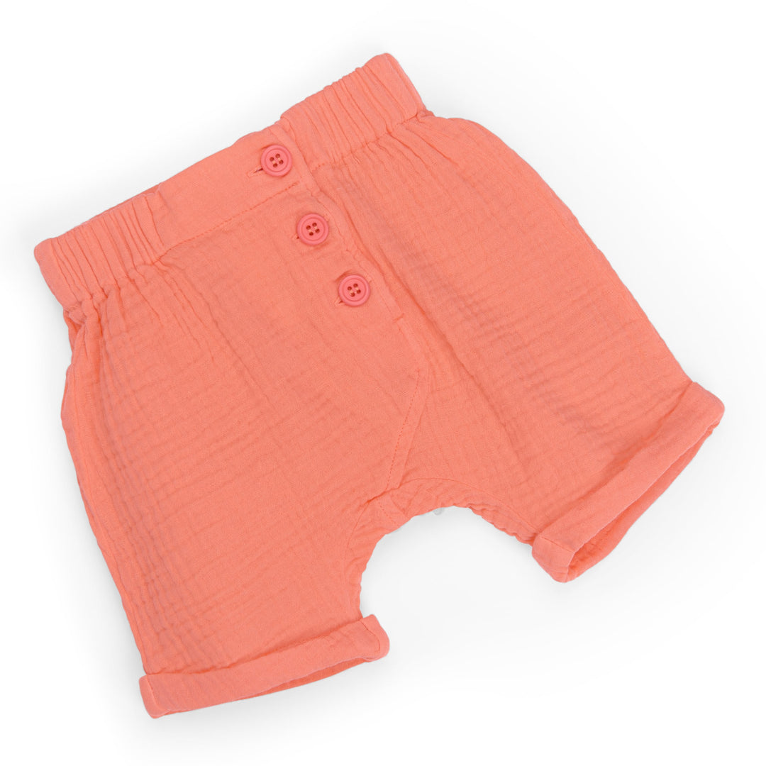 Pantaloncini in mussola di cotone corallo, Louis