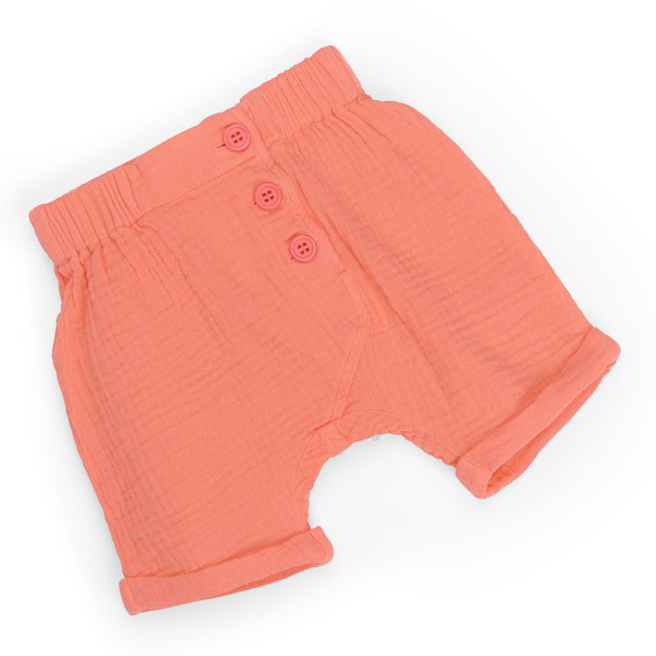 Pantaloncini in mussola di cotone corallo, Louis
