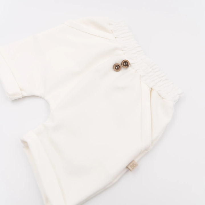 Pantaloni bermuda in bambù e cotone bio, Jeans white | Bamboom