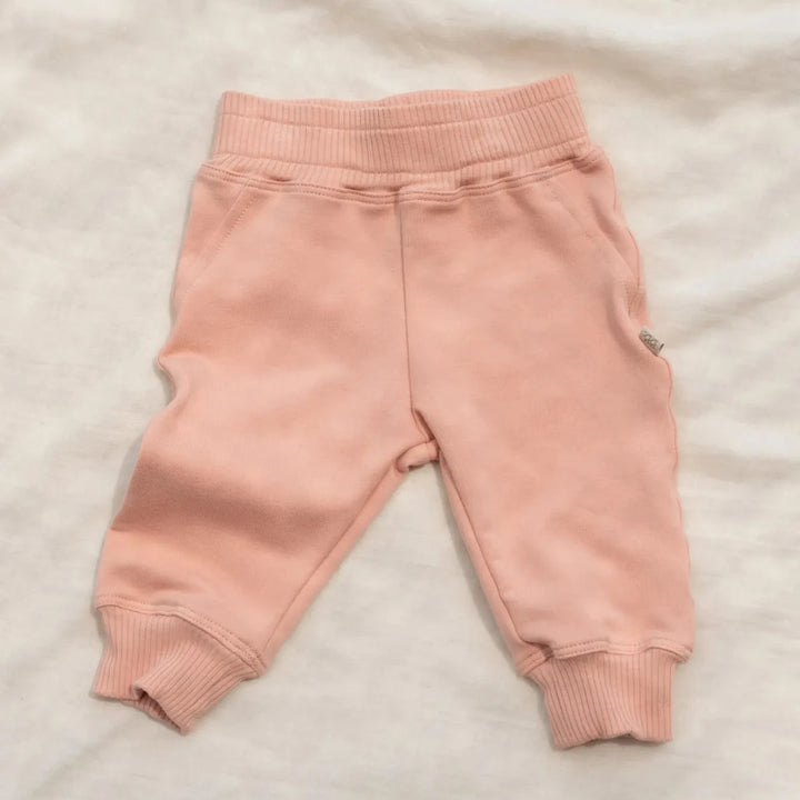 Pantaloni tuta in bambù e cotone bio, Soft peach