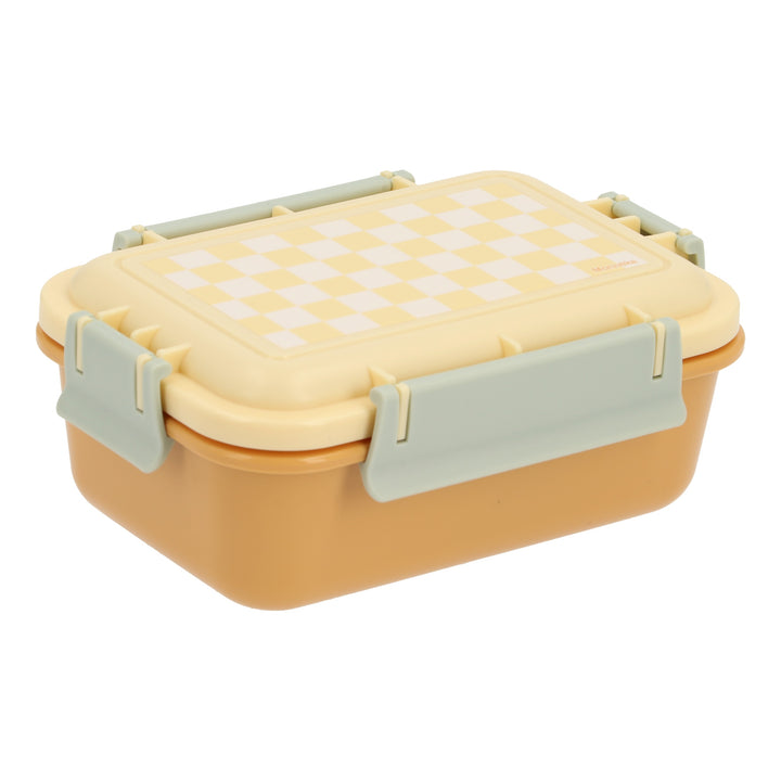 Large Bento Lunch Box, Yellow Checkered