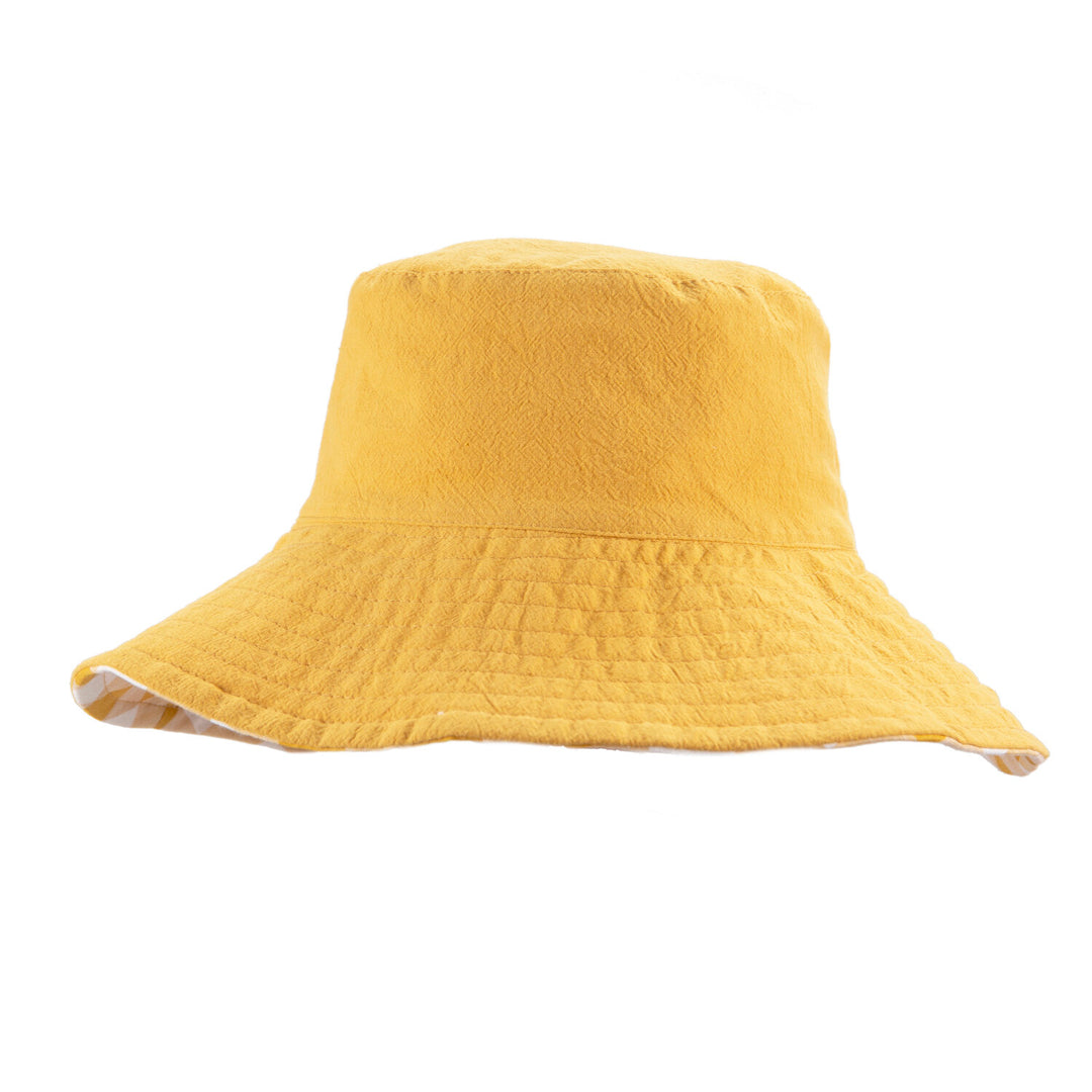 Cappello da pescatore reversibile, Quadretti ocra (3-6 anni) Rockahula