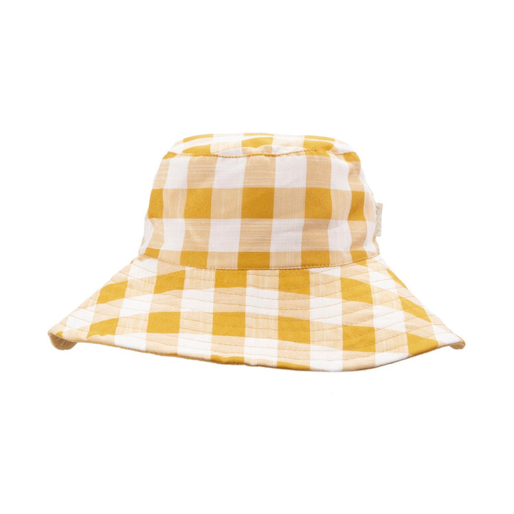 Cappello da pescatore reversibile, Quadretti ocra (3-6 anni) Rockahula
