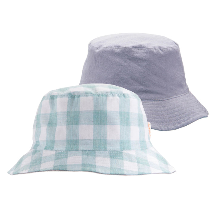 Cappello da pescatore reversibile, Quadretti menta (3-6 anni) Rockahul…