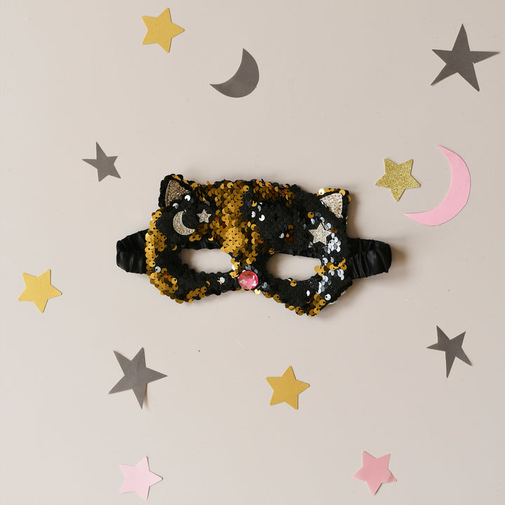 Maschera con paillettes Gatto Halloween