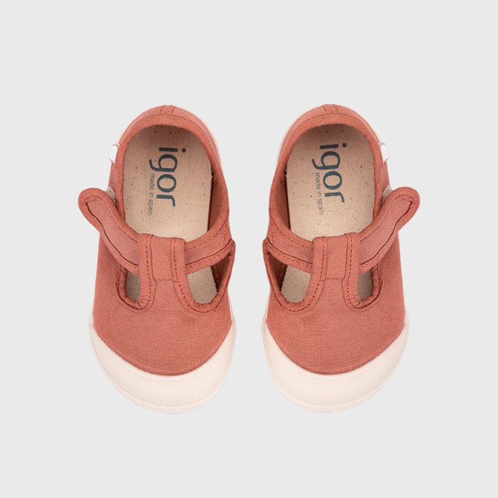 Sneaker bambini in tela concetto barefoot, Terracotta | Igor