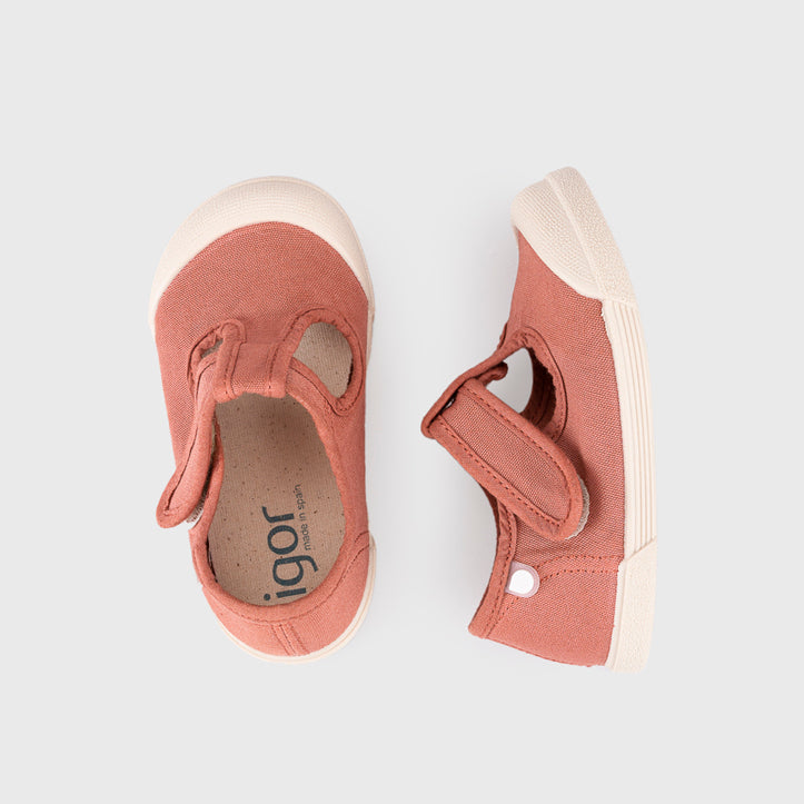 Sneaker bambini in tela concetto barefoot, Terracotta | Igor