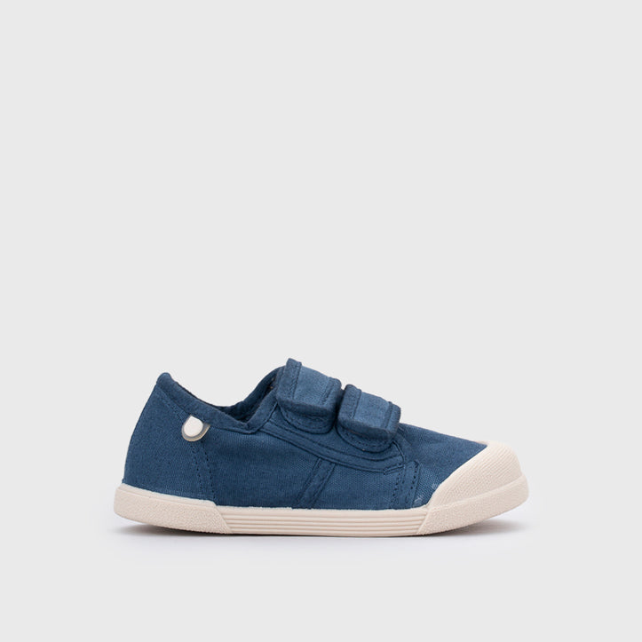 Sneaker bambini in tela concetto barefoot, Blu marino | Igor
