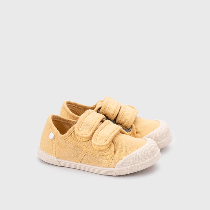 Sneaker bambini in tela concetto barefoot, Giallo dijon | Igor