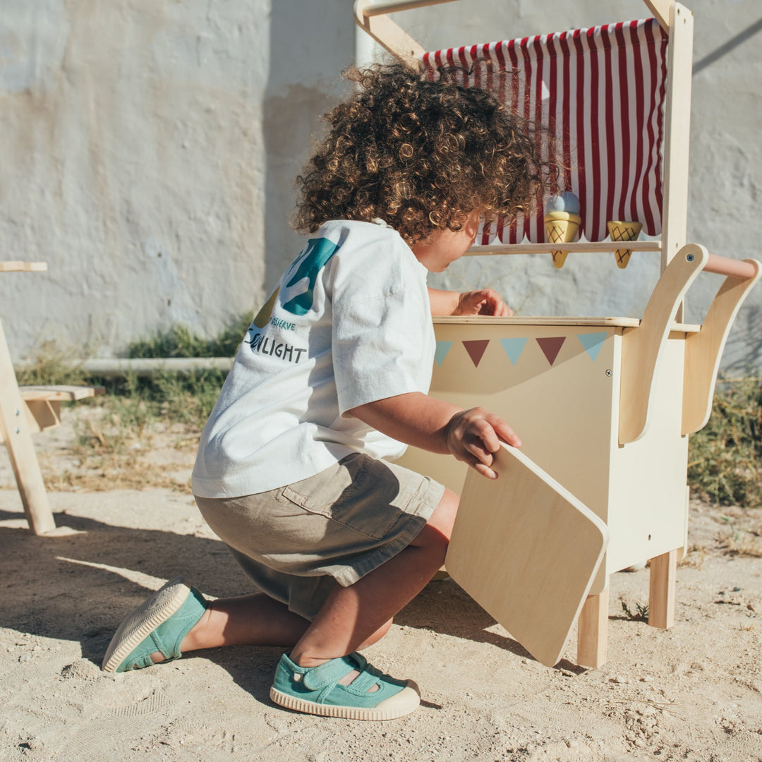 Open canvas shoes barefoot concept, Matcha
