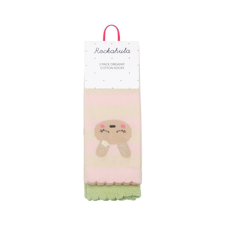 Organic Cotton Socks, 2 Pairs, Bunny (3-5 Years)