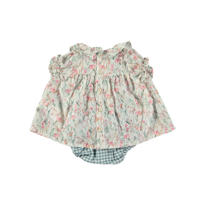 Baby dress with watercolor flower culottes