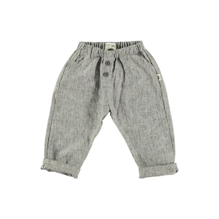 Pantaloni in misto lino cotone, Grigio