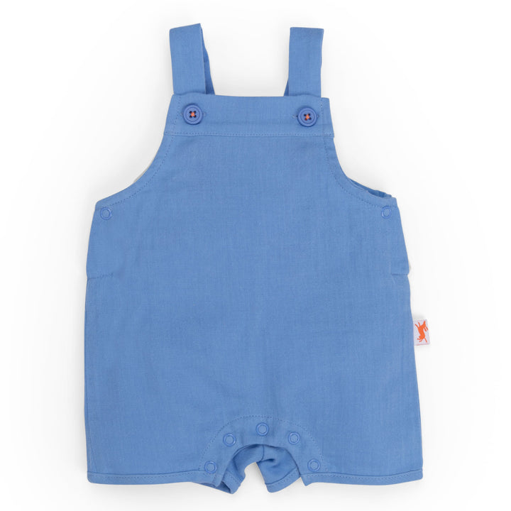 Blue Cotton Muslin Short Dungarees, Larry