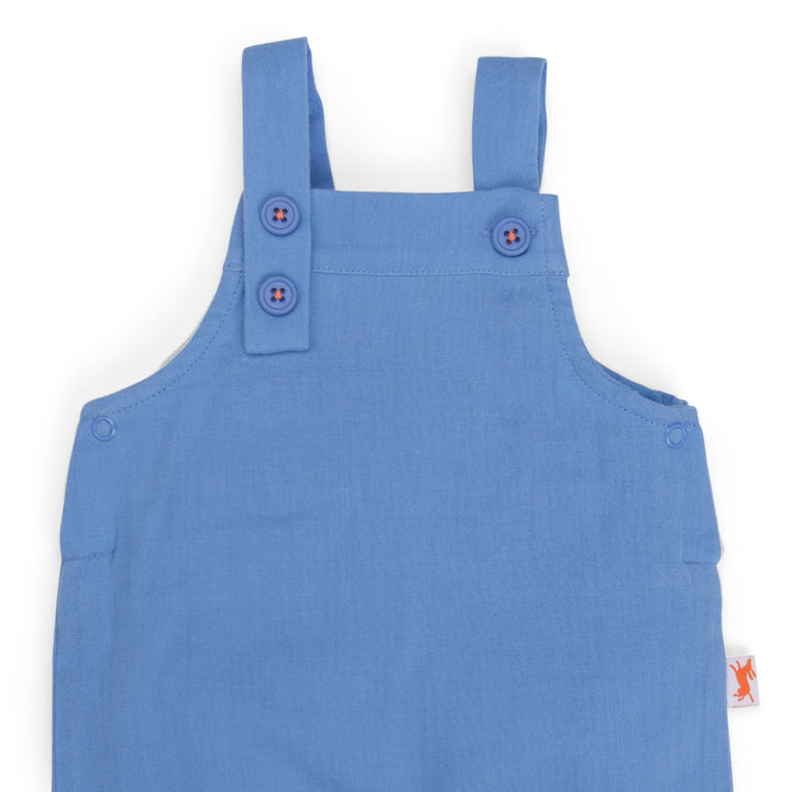 Blue Cotton Muslin Short Dungarees, Larry